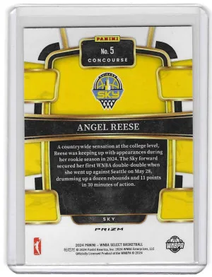 2024 WNBA Select Angel Reese Pink Cracked Ice Rookie back